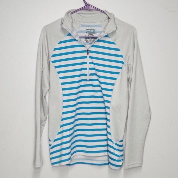 Patagonia Blue and Grey Cabilene Midweight Half Zip Pullover Size Medium EUC - Picture 1 of 6
